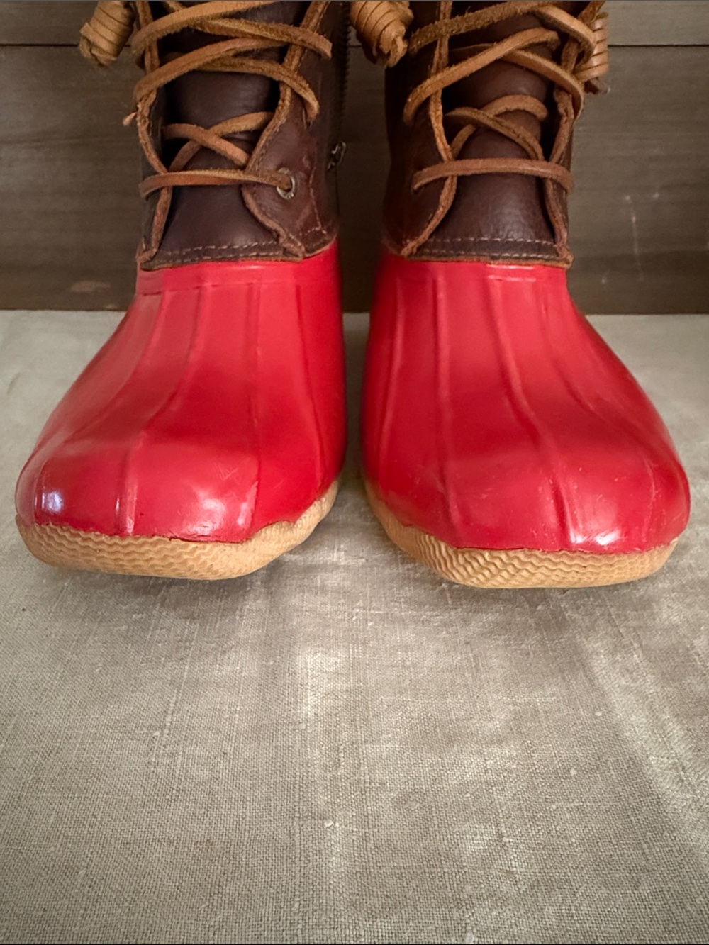 ❤️Sperry Top-Sider Saltwater Duck Boots Red Metallic - Picture 8 of 9